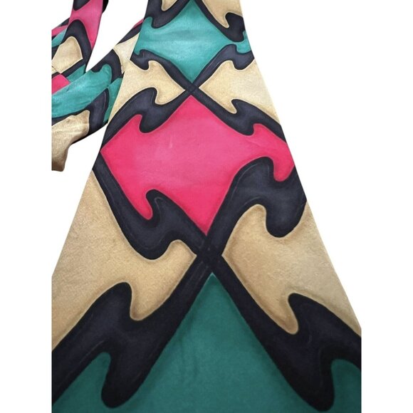 ROBERT DASKAI HAND PAINTED SILK TIE ARTIST SIGNED HAND SEWN USA LARRY HOPE 56x4‎ - Picture 2 of 6